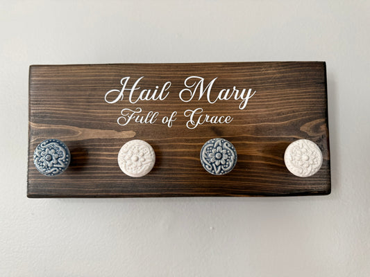 Hail Mary Full of Grace Rosary Holder