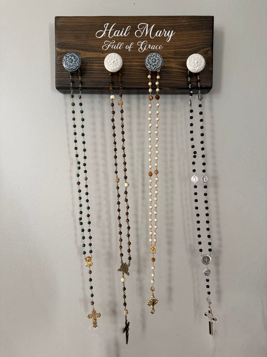 Hail Mary Full of Grace Rosary Holder